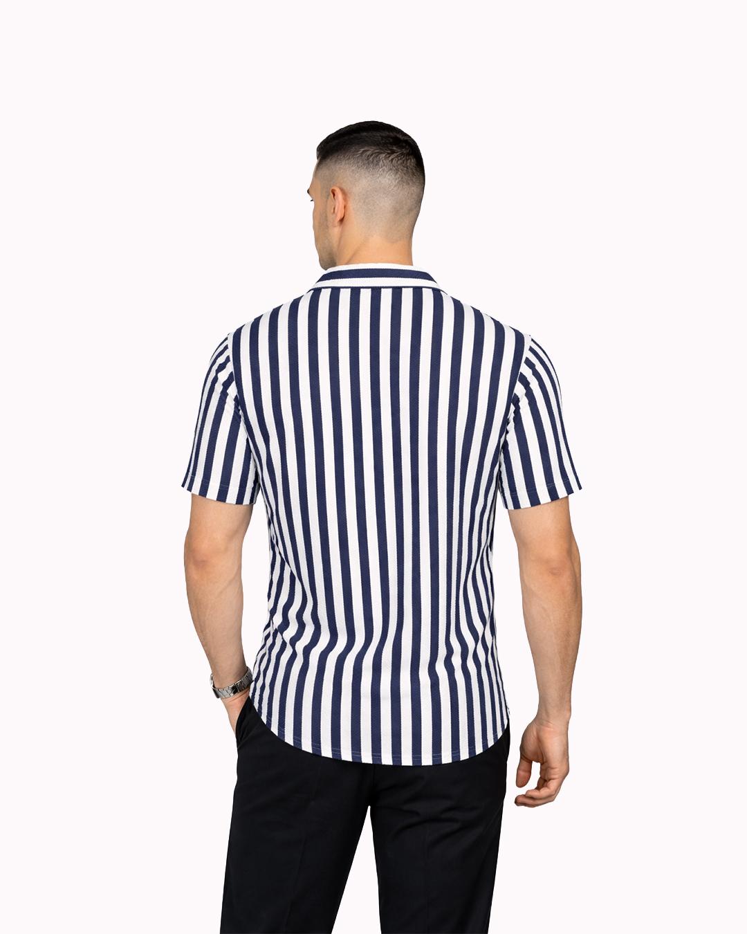 Men’s Resort Collar Striped Shirt - image 1